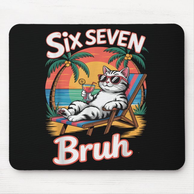 Keep Calm 67 Bruh Cat Vacation Cruise Trip Joke Ge Mousepad (Vorne)