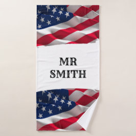 keep calm affirmational quote and vibrant flag badhandtuch set