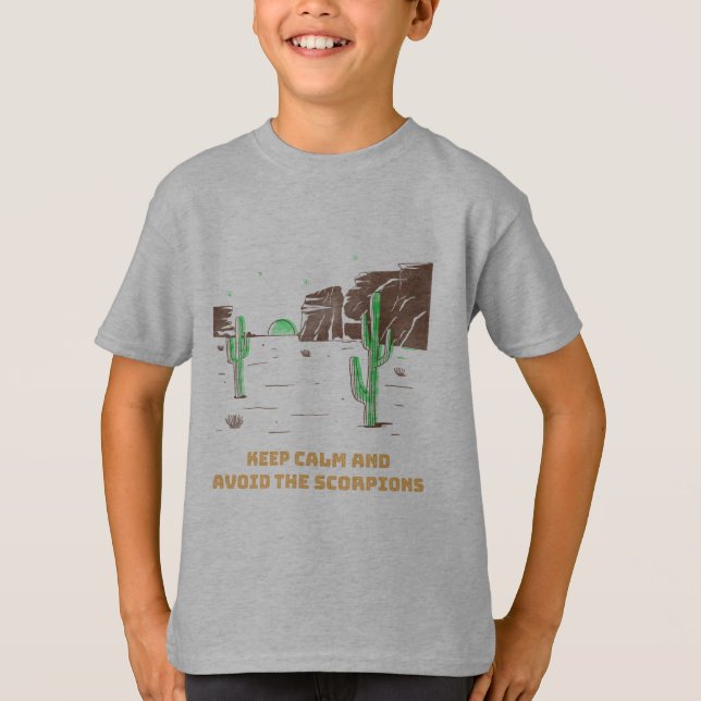 Keep Calm And Avoid The Scorpions Desert Camping T-Shirt (Vorderseite)