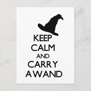 KEEP CALM AND CARRY A WAND POSTKARTE