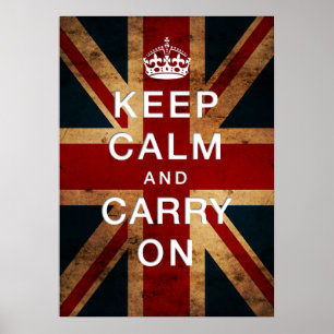 "Keep Calm and Carry On" auf Union Jack Poster
