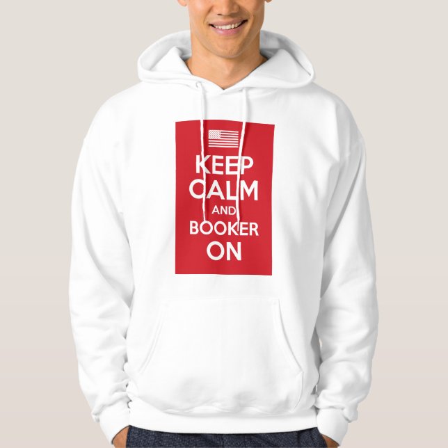 KEEP CALM AND CARRY ON, CORY BOOKER, DEMOCRATIC HOODIE (Vorderseite)