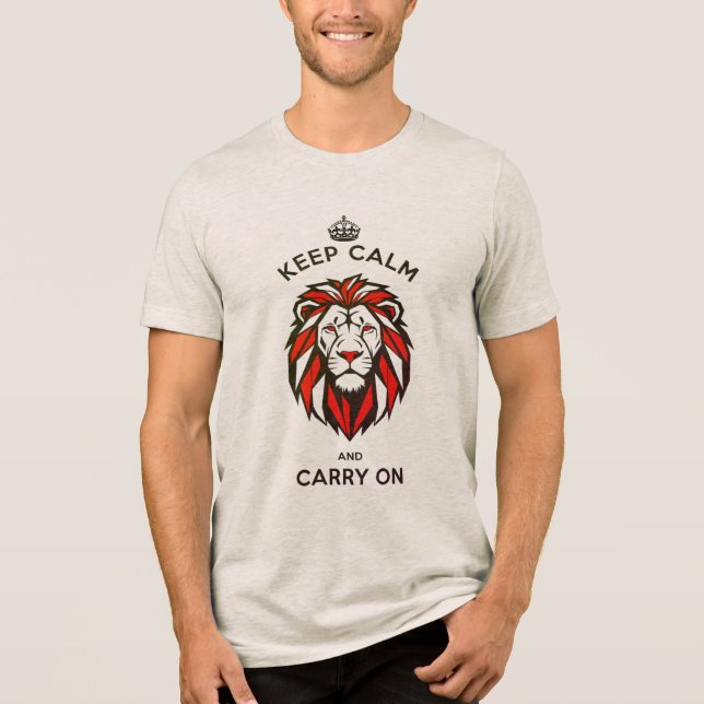 KEEP CALM AND CARRY ON D02 Tri-Blend SHIRT (Vorderseite)
