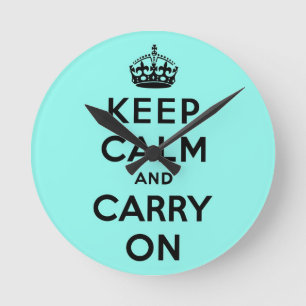 keep calm and carry on Original Runde Wanduhr