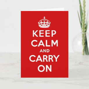 Keep Calm And Carry On originaler roter Geburtstag Karte