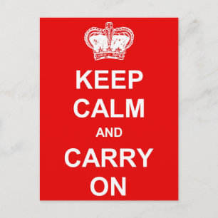 Keep Calm and Carry on Retro Postcard - Red Postkarte