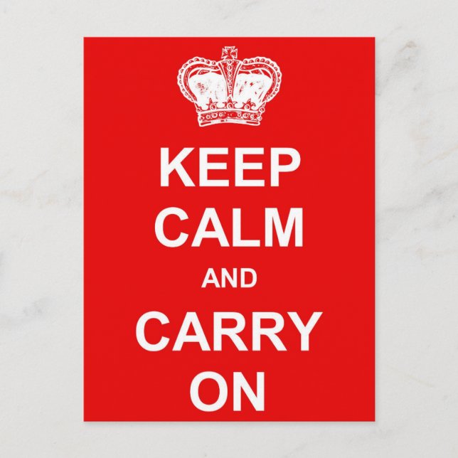 Keep Calm and Carry on Retro Postcard - Red Postkarte (Vorderseite)
