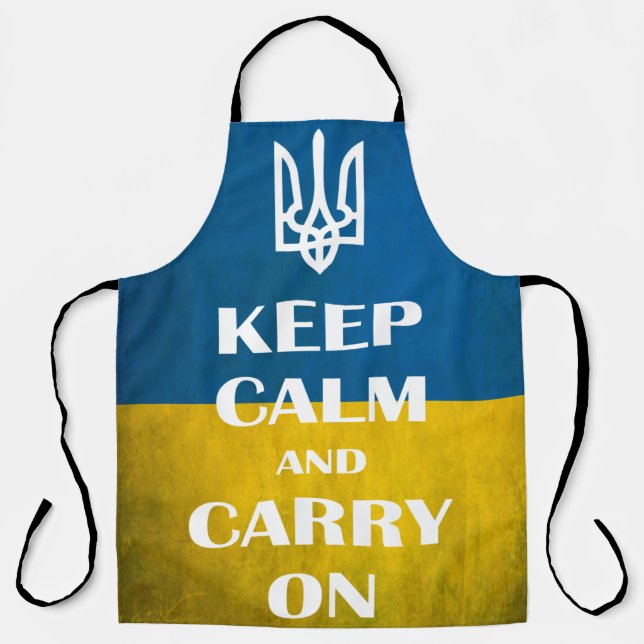 Keep calm and carry on Ukrainian emblem trident  Schürze (Vorderseite)