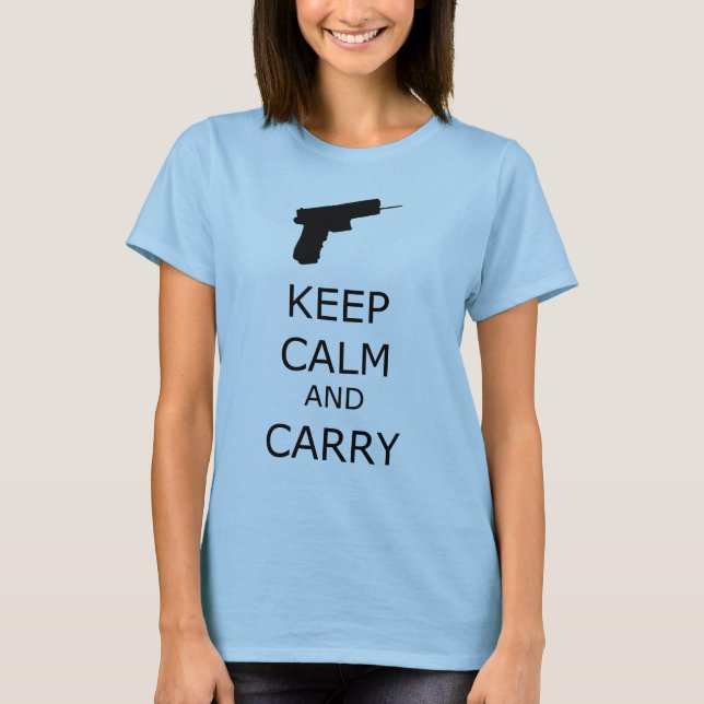 Keep Calm and Carry Ringer T-Shirt (Vorderseite)