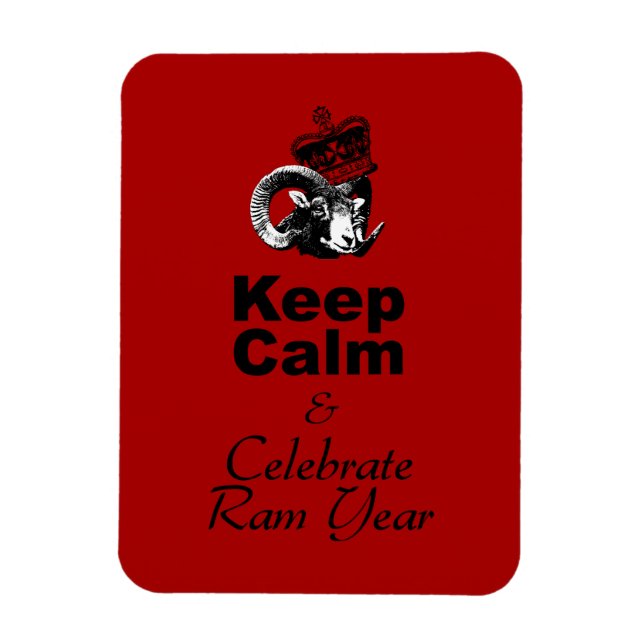Keep Calm and Celebrate Ram Year 2027 Mg Magnet (Vertikal)