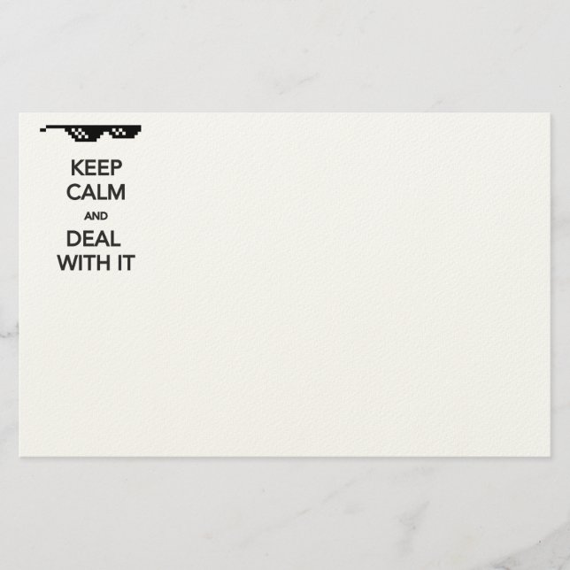 KEEP CALM and Deal with It Briefpapier (Vorderseite)