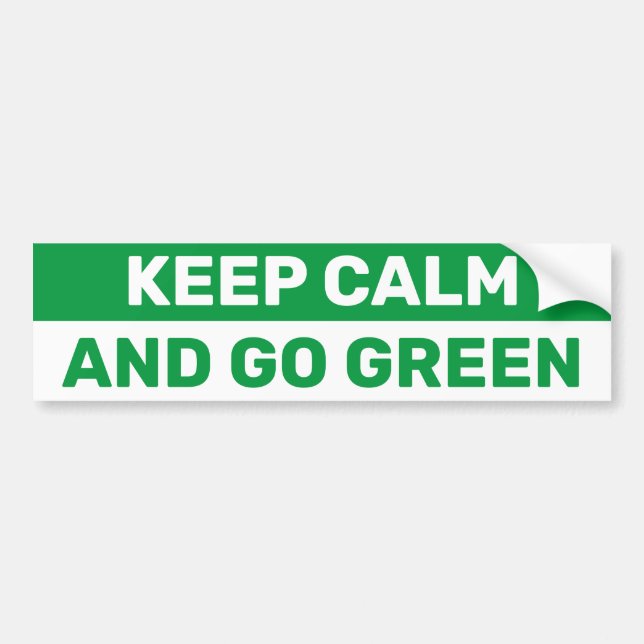Keep Calm And Go Green Eco Friendly Autoaufkleber (Vorne)