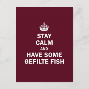 Keep calm and have some Gefilte Fish Postkarte
