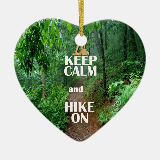 Keep Calm and Hike On Keramikornament (Vorne)