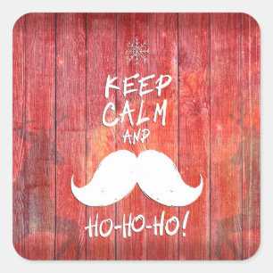 Keep calm and Ho-Ho-ho Quadratischer Aufkleber