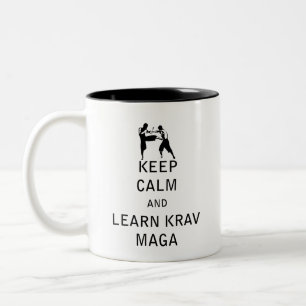 Keep Calm and Learn Krav Maga Zweifarbige Tasse