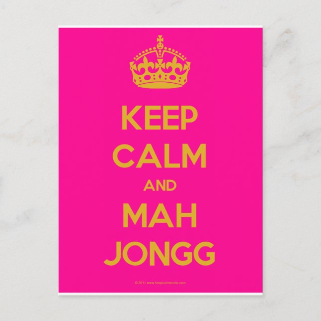 Keep-Calm-And-Mah-Jongg.pdf Postkarte (Vorderseite)