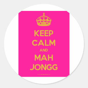 Keep-Calm-And-Mah-Jongg.pdf Runder Aufkleber