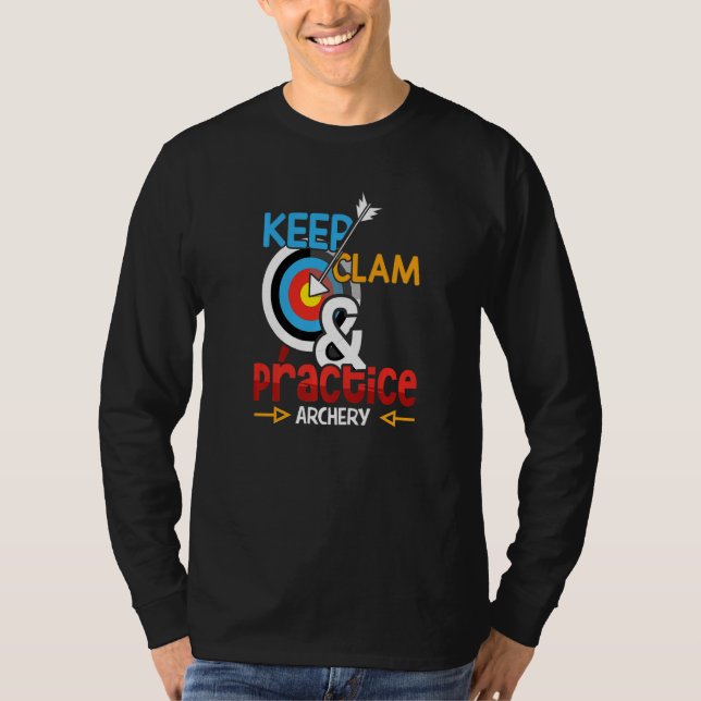 Keep calm and practice archery outfit Premium T-Shirt (Vorderseite)