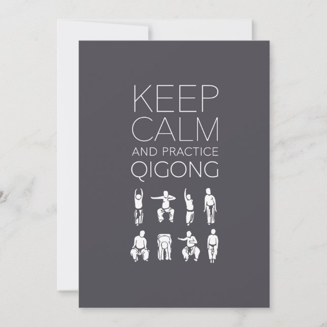 Keep Calm and Practice Qigong Karte (Vorderseite)