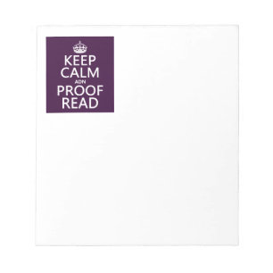 Keep Calm 'and' Profread (DNA) Notizblock