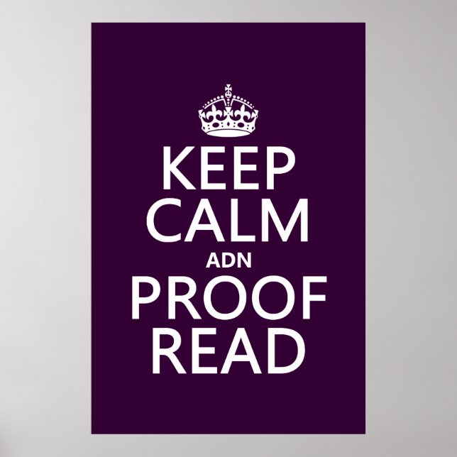 Keep Calm 'and' Profread (DNA) Poster (Vorne)