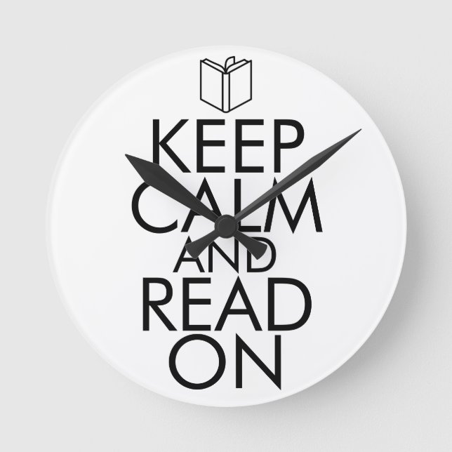 KEEP CALM AND READ ON RUNDE WANDUHR (Vorderseite)