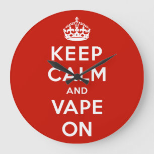 Keep Calm and Vape On Große Wanduhr