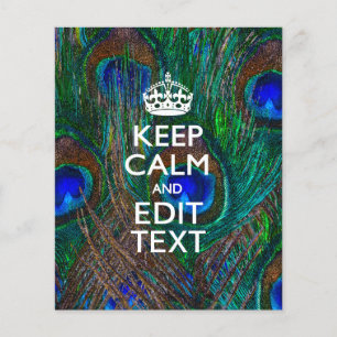 Keep Calm And Your Text on Peacock Feathers Flyer