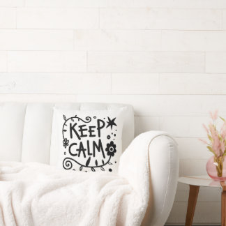 Keep Calm Bold Typography Black and White Kissen