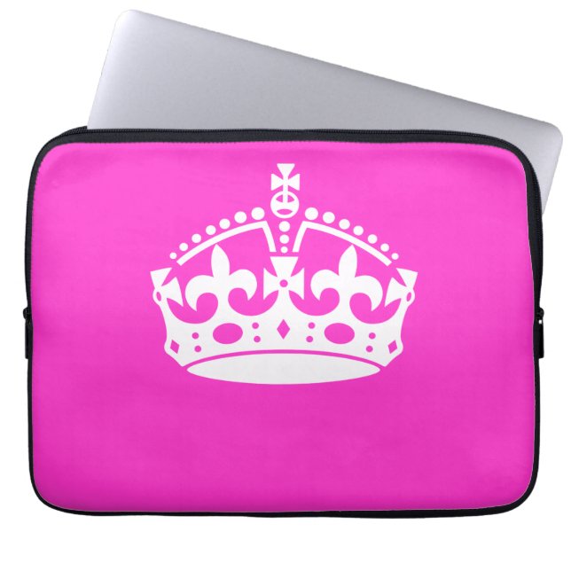 KEEP CALM CROWN on Hot Pink Customize This! Laptopschutzhülle (Vorderseite)