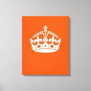 KEEP CALM CROWN on Orange Customize This Leinwanddruck