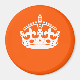 KEEP CALM CROWN on Orange Customize This Magnet
