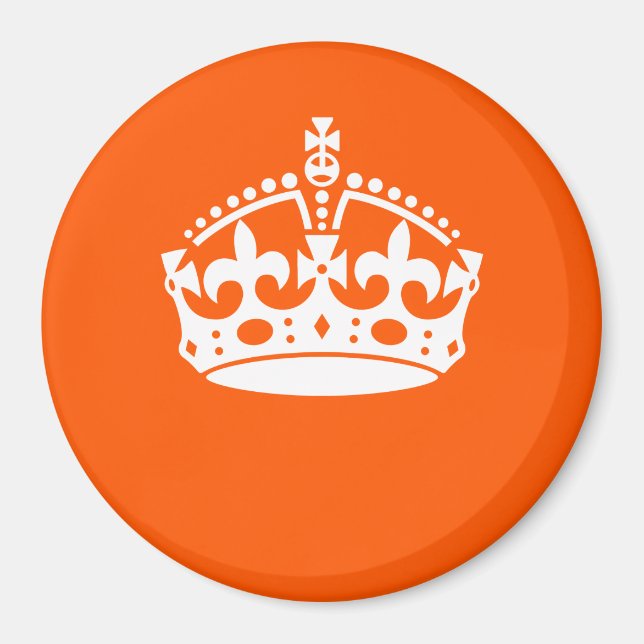 KEEP CALM CROWN on Orange Customize This Magnet (Vorne)