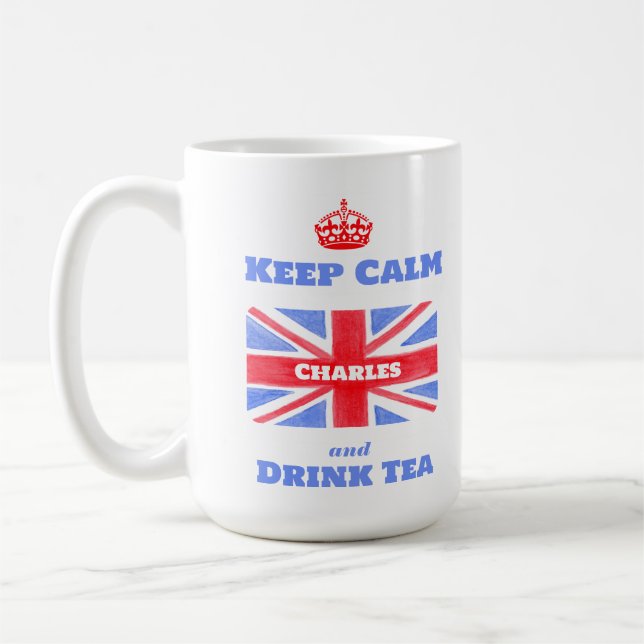 Keep Calm Drink Tea Union Jack British Flag  Kaffeetasse (Links)