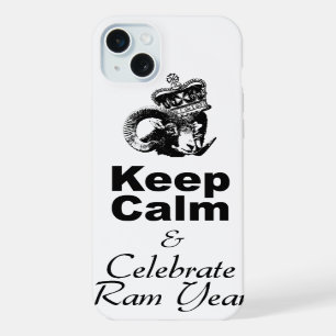 Keep Calm Feiere Ram Jahr iPhone Case 15 Plus Hülle