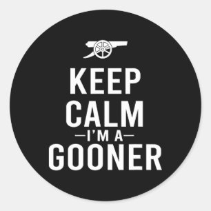 Keep Calm Ich Bin Ein Gooner Jersey  Runder Aufkleber