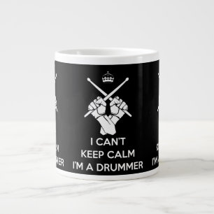 Keep calm I'm a drummer, can't keep calm Jumbo-Tasse