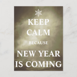 Keep calm new year is coming postkarte