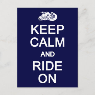 Keep Calm & Ride On postcard, customize Postkarte