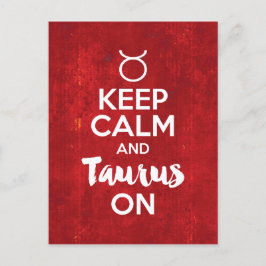Keep Calm Taurus On Birthday Astrology Postkarte