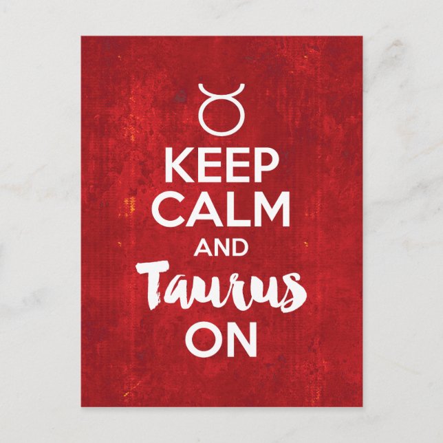 Keep Calm Taurus On Birthday Astrology Postkarte (Vorderseite)