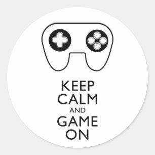 KEEP CALM UND SPIELEN SIE WEITER - Gamepad Runder Aufkleber