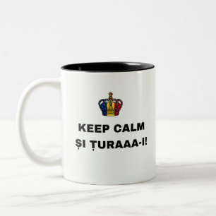 KEEP CALM UND TURAAA-I! ZWEIFARBIGE TASSE