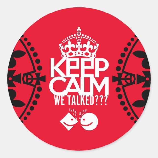KEEP CALM WE TALKED? HABLAMOS?? BY MASANSER RUNDER AUFKLEBER (Vorderseite)