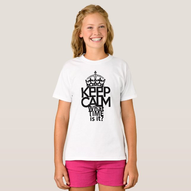 KEEP CALM WHAT TIME IS IT? BY MASANSER T-Shirt (Vorne ganz)