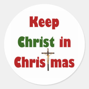 Keep Christ in Christmas Runder Aufkleber