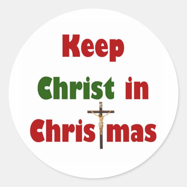 Keep Christ in Christmas Runder Aufkleber (Vorderseite)
