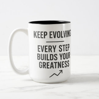 Keep Evolving Motivation Zweifarbige Tasse