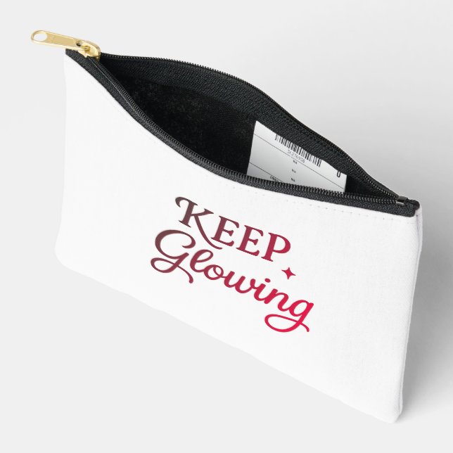 Keep Glowing - Minimalistisches Ästhetikdesign Zubehörtasche (Offen)